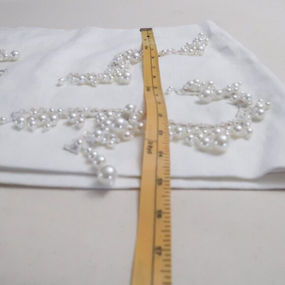 H&M Embellished Beading Linen Skirt Size 14 - Picture 8 of 9